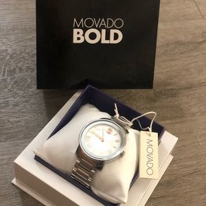 Movado Bold Silver Dial Stainless Steel Unisex Watch 3600196.